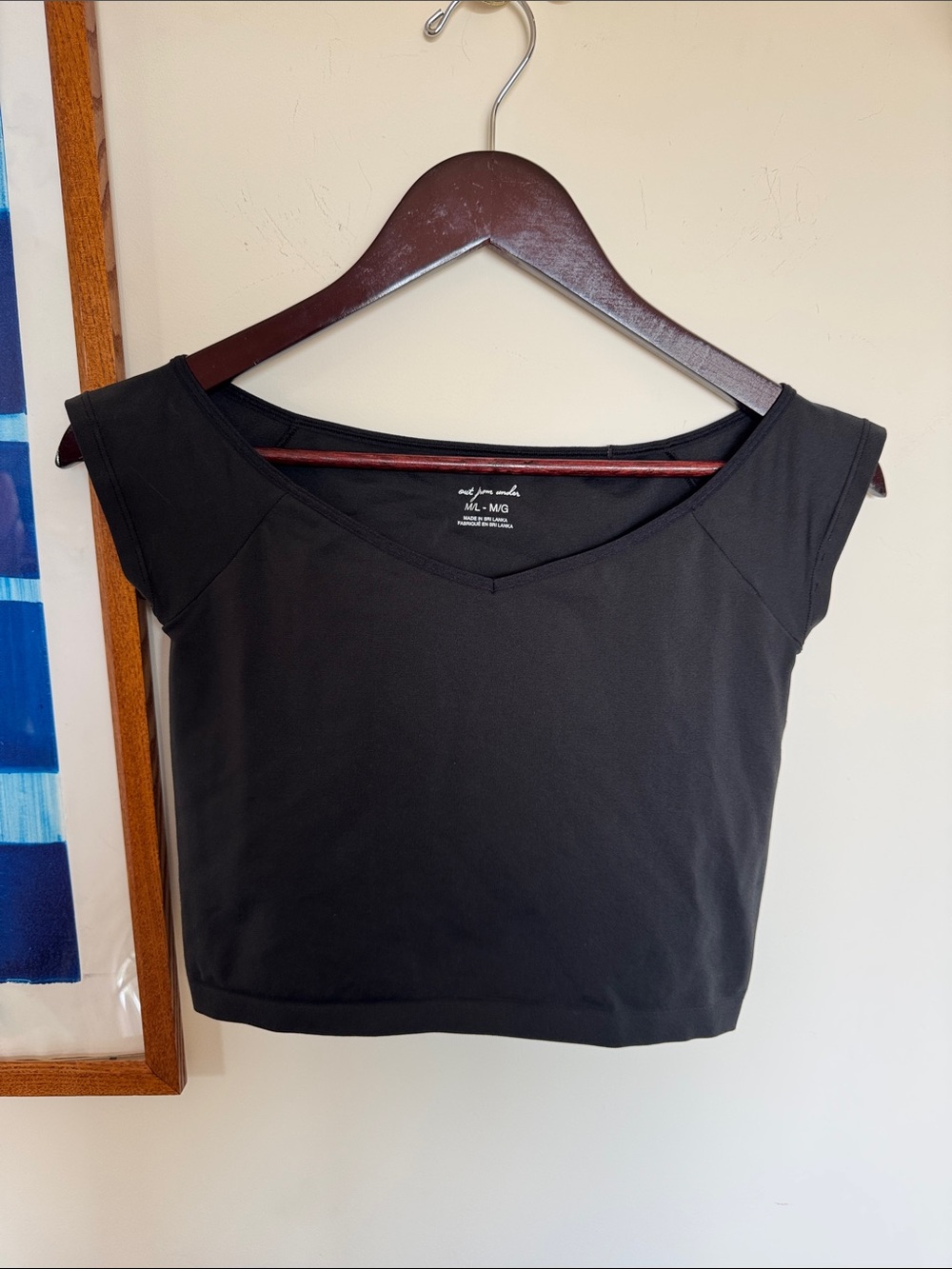 Urban Outfitters Black V-Neck Crop Top